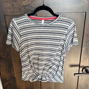 Striped Navy/White Women's Crop Top